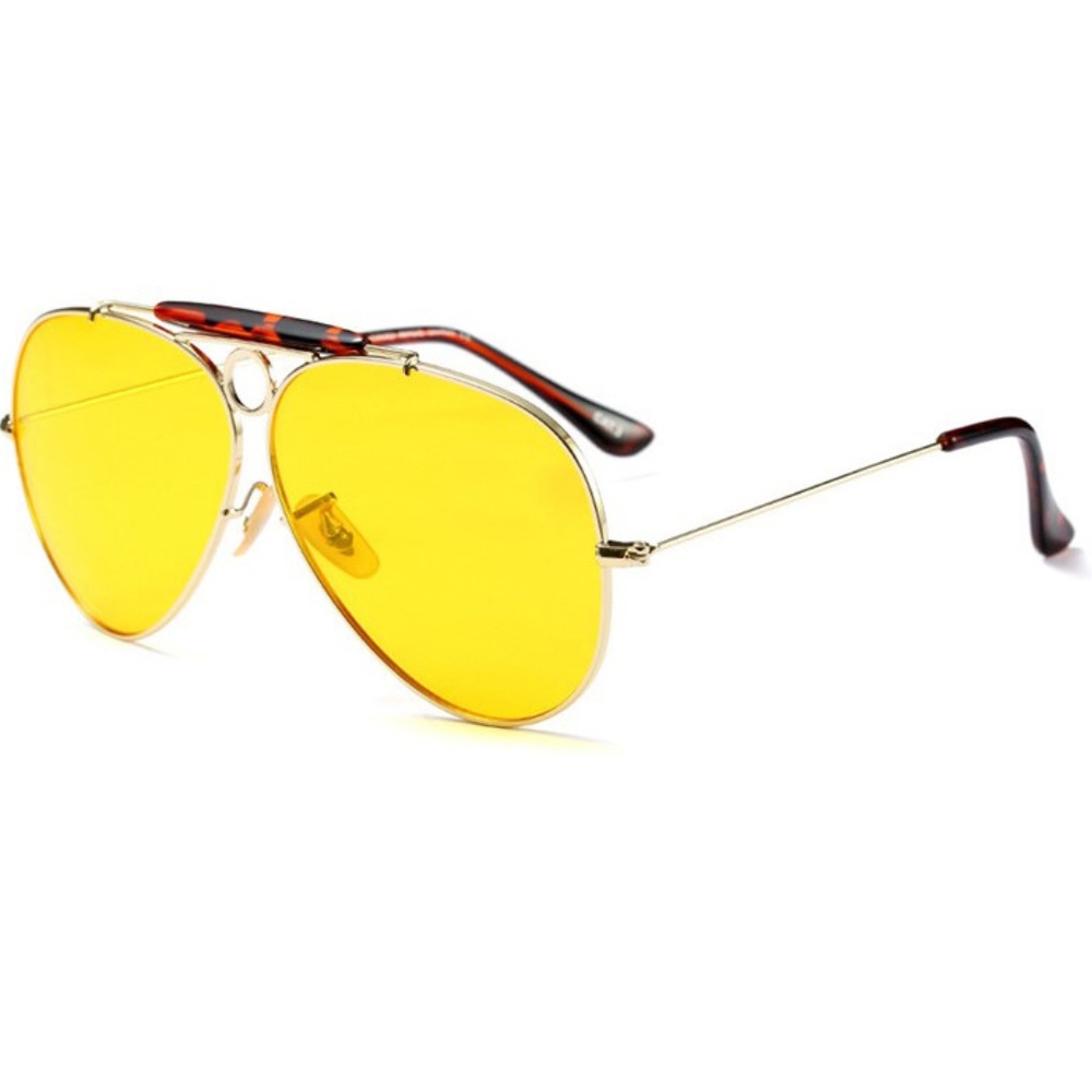 Yellow Italian Aviator Glasses